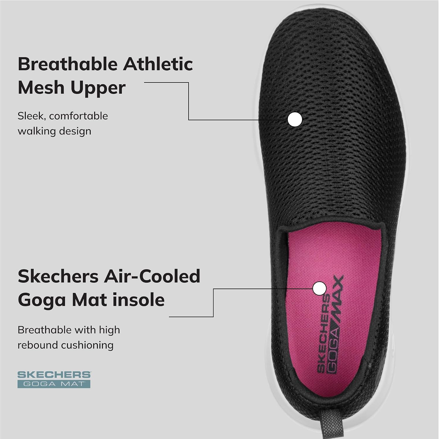 Thumbnail 5 de Skechers Go Walk Joy Damen Trainer – leichte Dämpfung, atmungsaktives Mesh und flexible Laufsohle