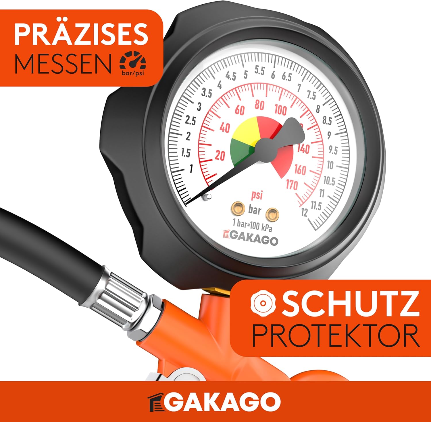Thumbnail 2 de Gakago Reifenfüller präziser Druckfüller 0-12 bar