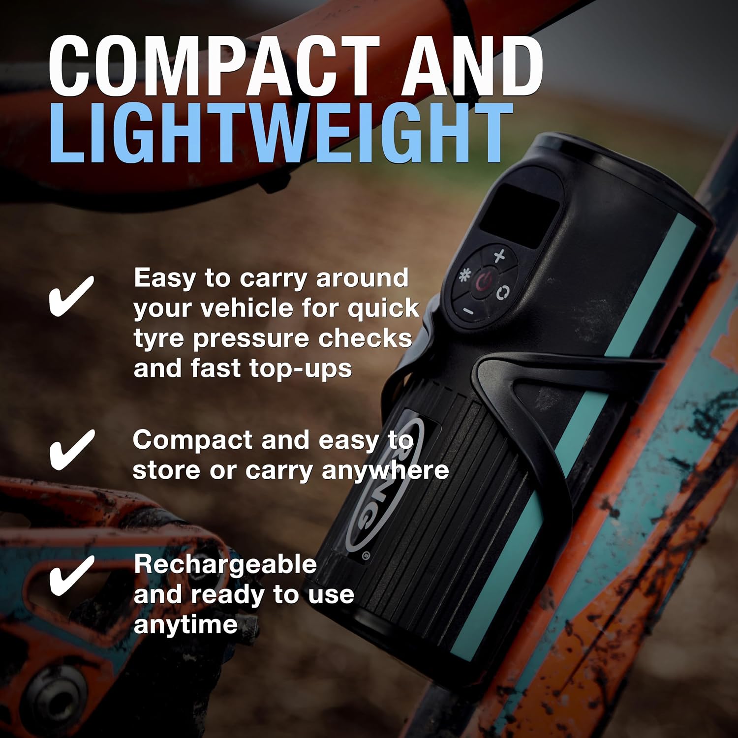Detalle 2 de RING TyreInflate GO 2 cordless tyre inflator 2,000mAh