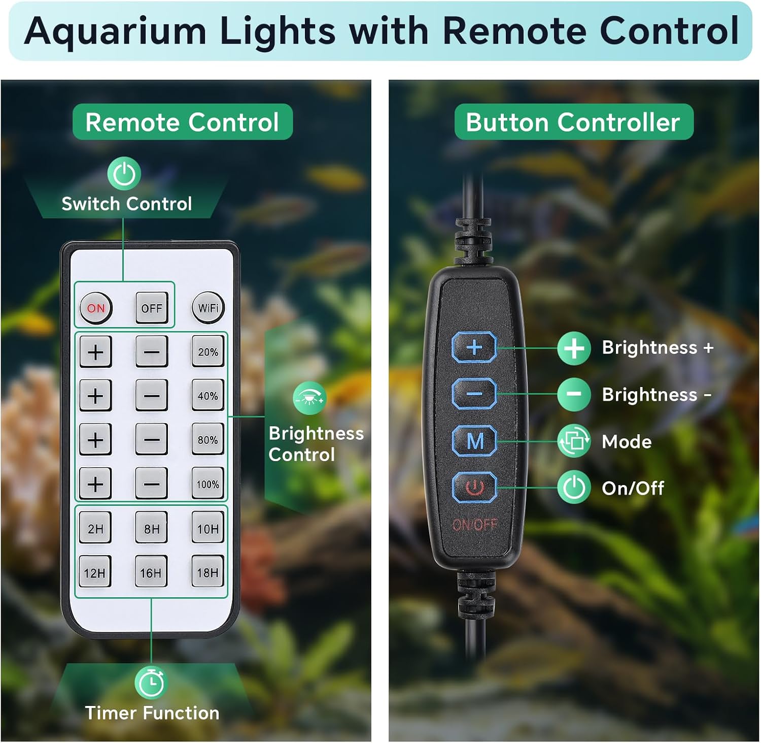 Detalle 2 de Lominie 4-Channel Dimmable LED Aquarium Light with Adjustable Gooseneck
