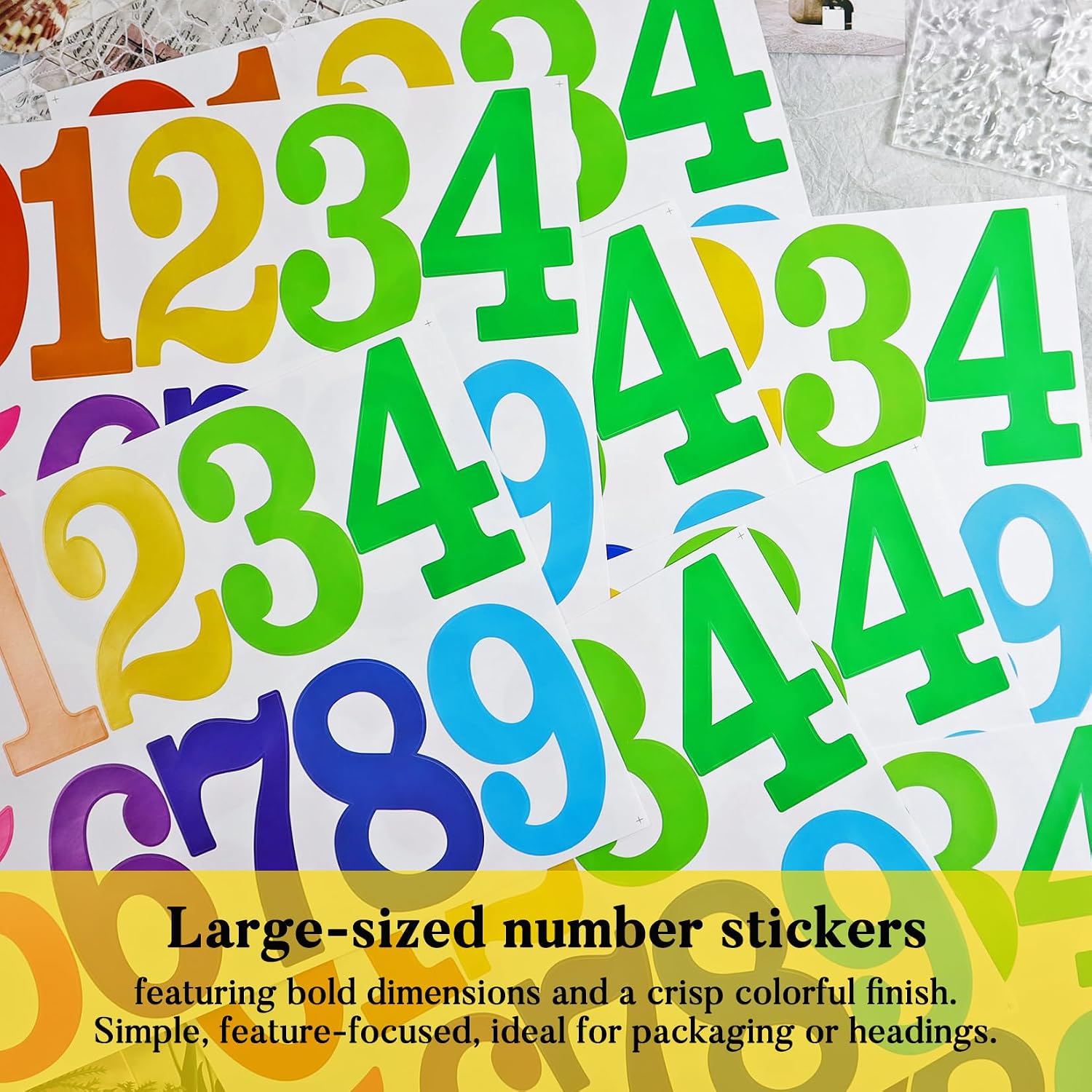 Detalle 2 de BINLINHONGO Number Stickers 4-Inch