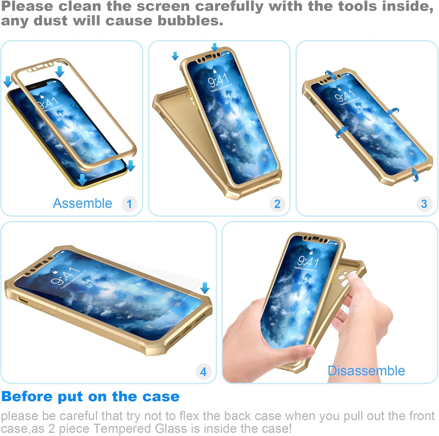 Thumbnail 6 de ORETECH for iPhone 11 Case with 2 x 9H Screen Protectors, 360° Full Body Shockproof Protection