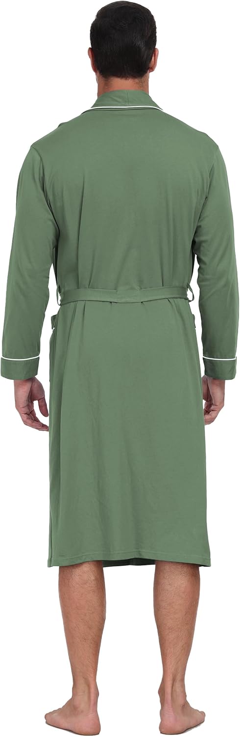 Thumbnail 4 de EA'S SECRET Mens Dressing Gown: Soft 100% Cotton, Lightweight Summer Bathrobe with Pockets