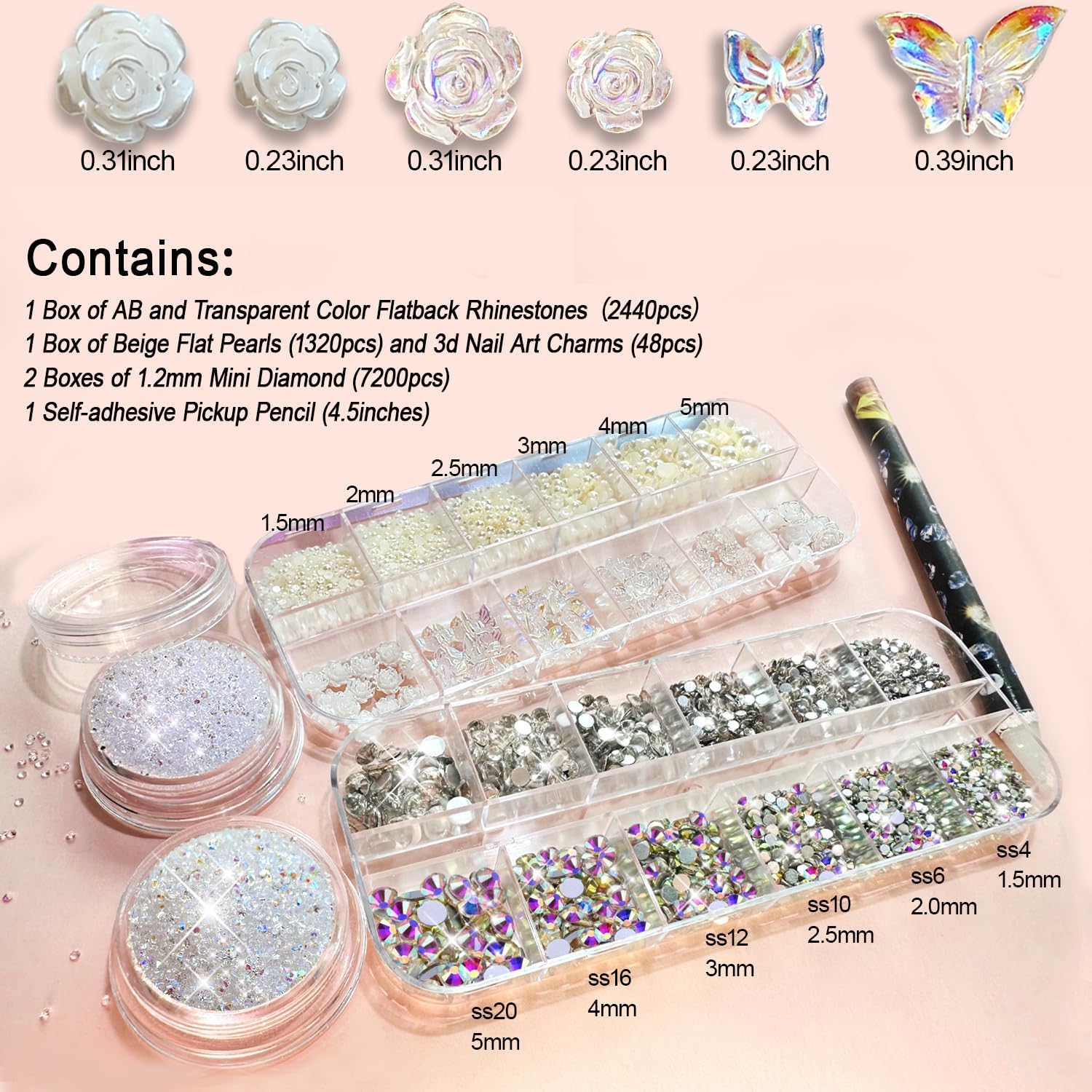 Thumbnail 6 de QYINXIU Nail Rhinestone Kit, 11,000 Pieces