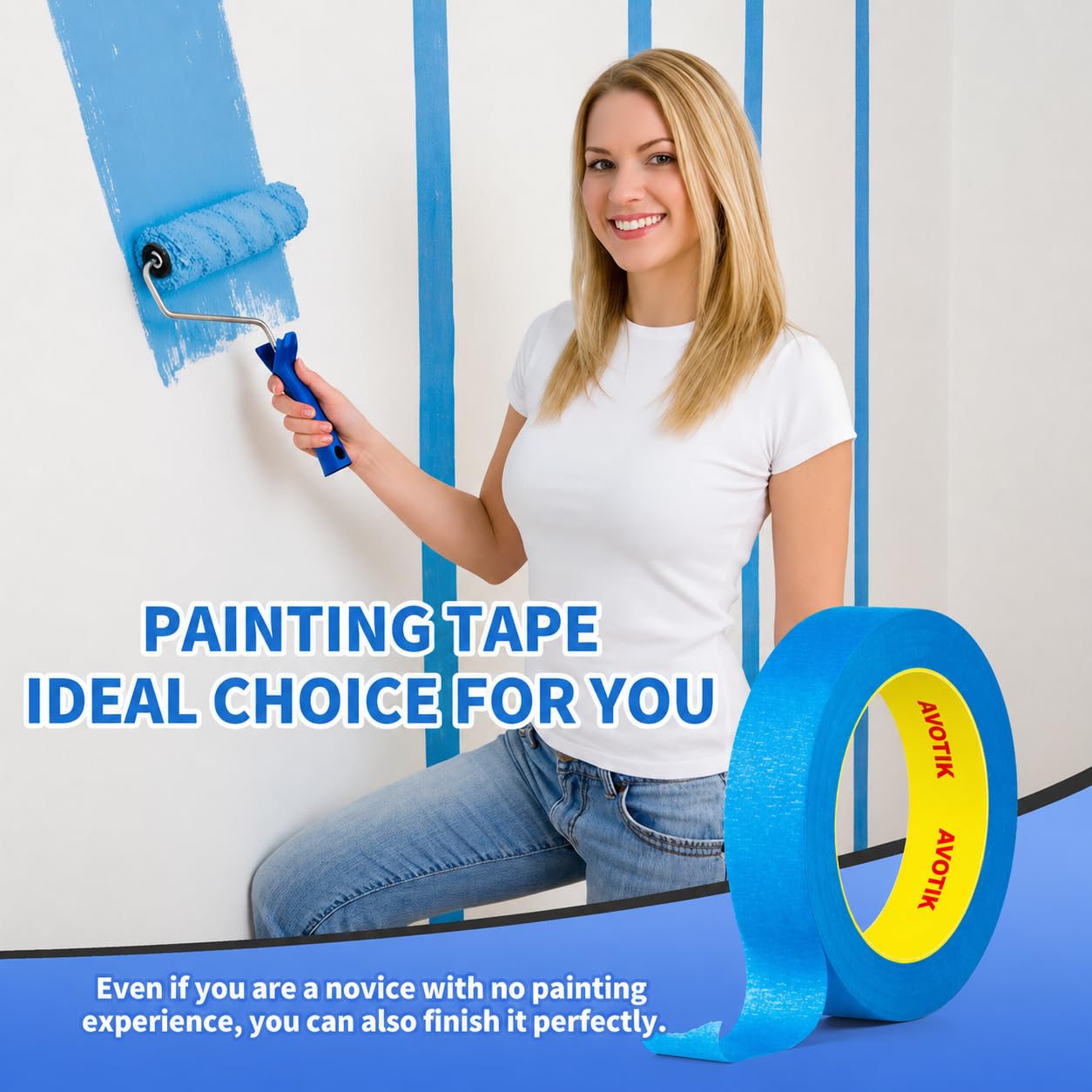 Detalle 2 de Avotik Blue Painters Tape 24mm rolls