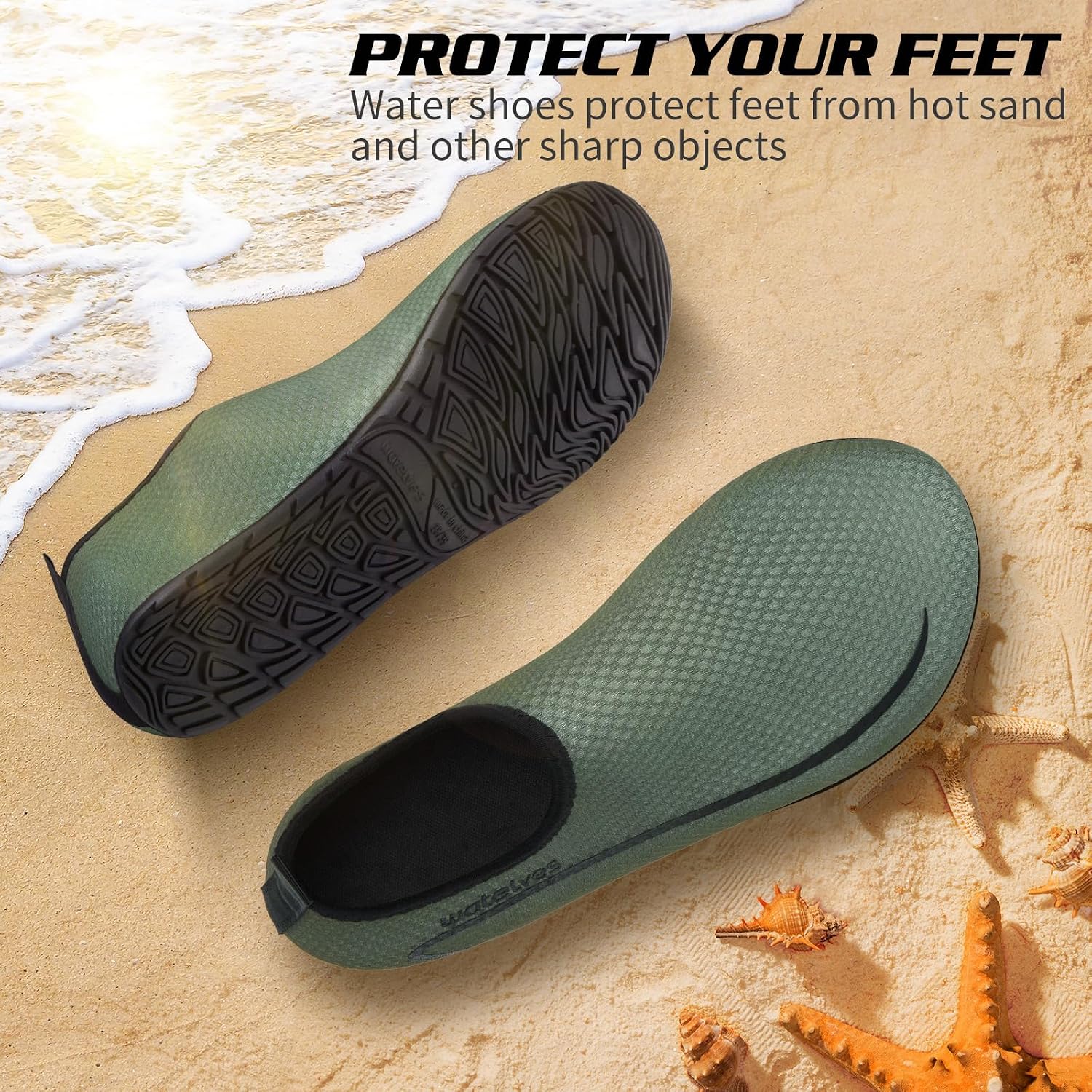 Detalle de Swim Water Shoes Aqua Socks Barefoot for Sea Beach – Unisex Beach, Pool and Water Sports Shoes