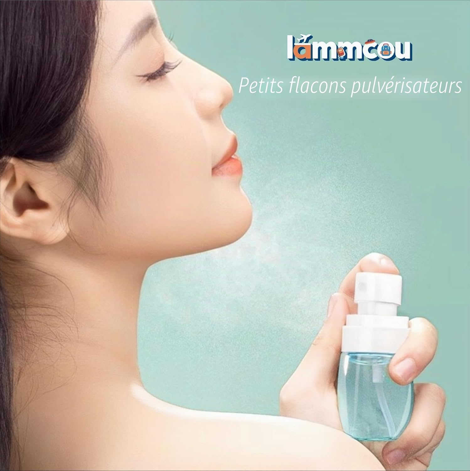 Thumbnail 6 de Lammcou Mini flacons spray à brume fine (lot de 3, remplissables, anti-fuite) format voyage TSA