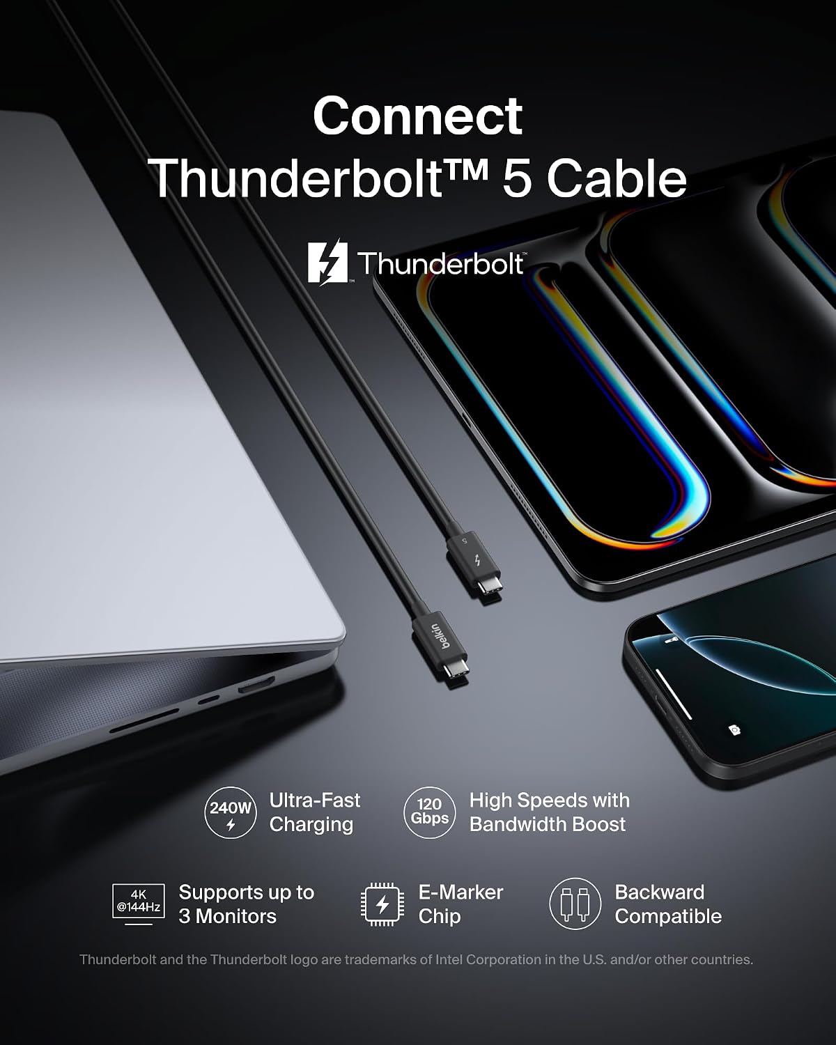 Detalle de Belkin Thunderbolt 5 cable, 1 m