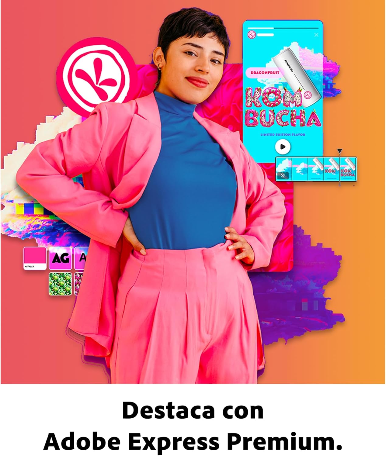 Detalle 1 de Adobe Express Premium 1 año, Web y App 📱, 100 GB Digital