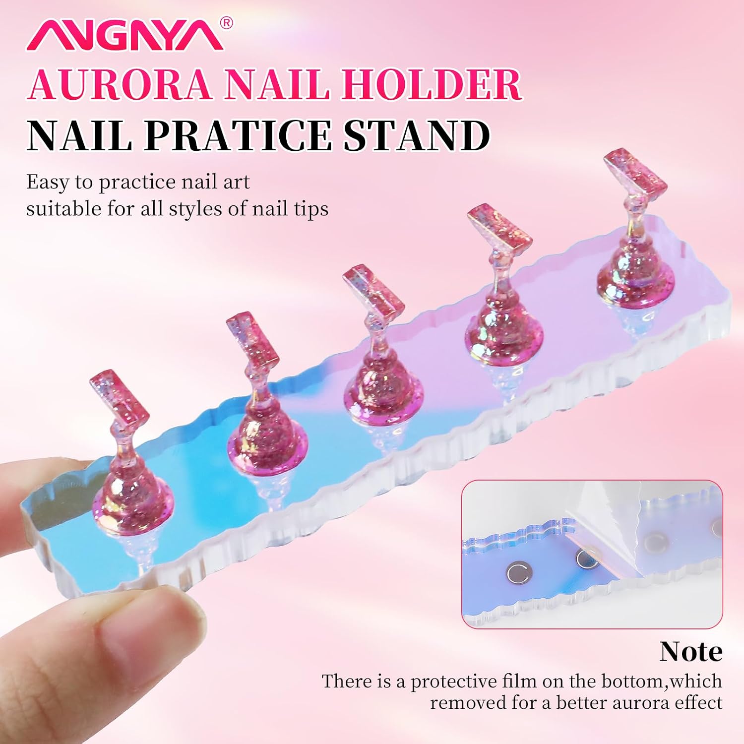 Thumbnail 6 de ANGNYA 2 Set Nail Stand – Aurora Nail Holder for Painting and Display (Flower 2)