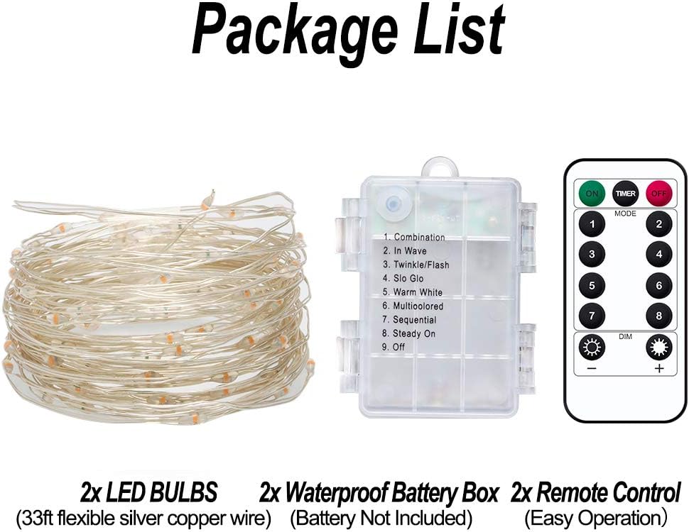 Thumbnail 3 de YoTelim Orange Fairy String Lights, 2-Pack, 33ft, Remote, 8 Modes