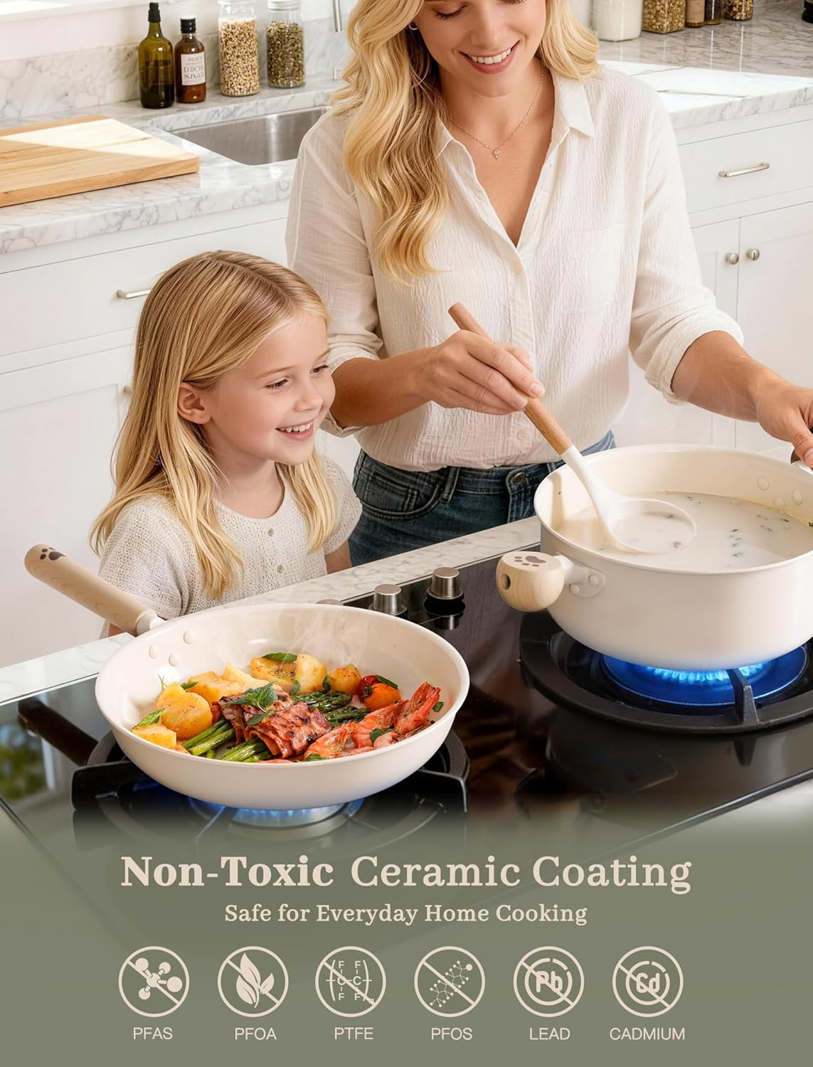 Thumbnail 2 de Astercook 18-Piece Nonstick Ceramic Pots and Pans Set (Dishwasher Safe)