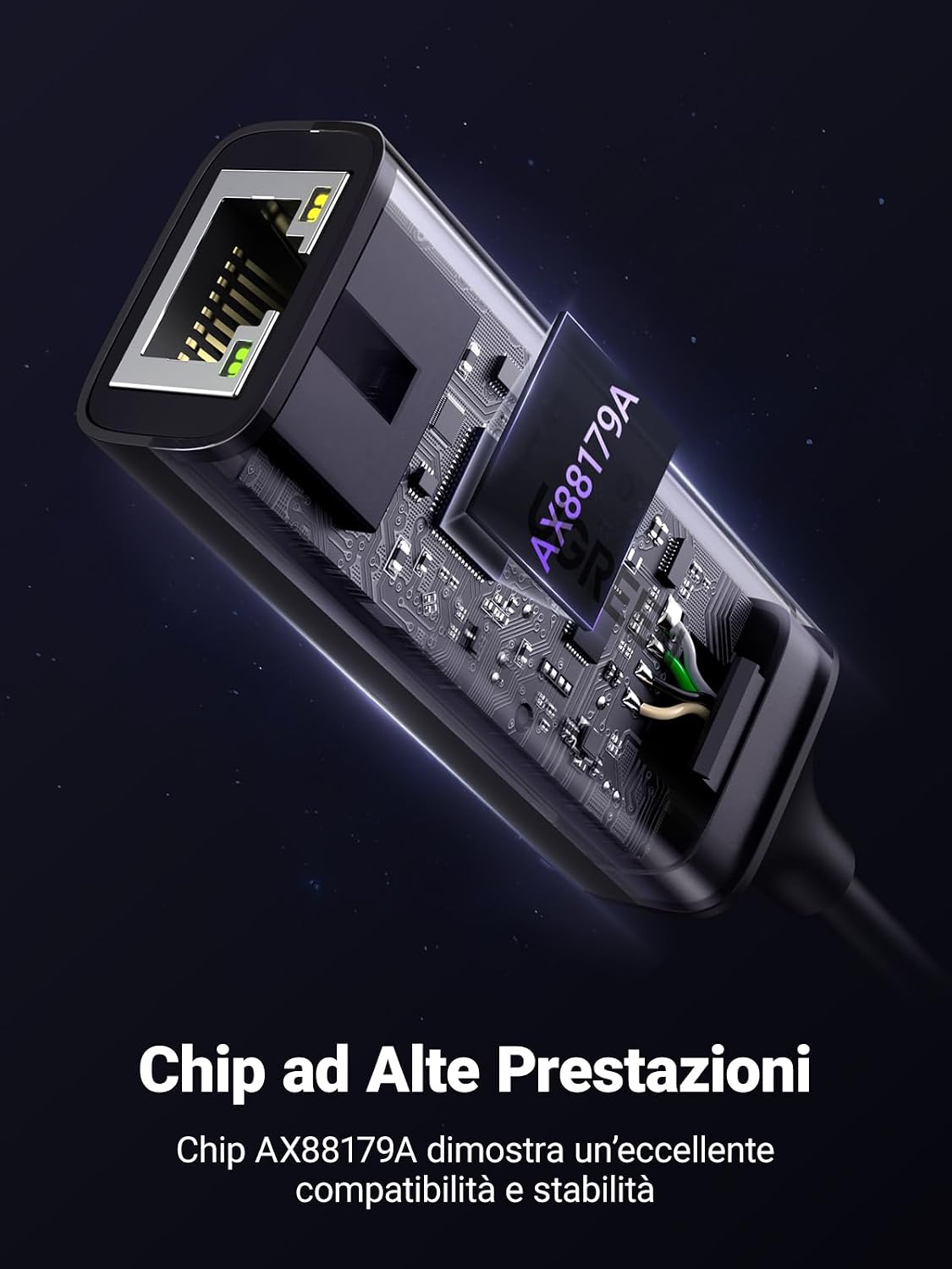 Thumbnail 4 de UGREEN Adattatore Ethernet USB-C a RJ45 1000 Mbps in alluminio (Thunderbolt 3) – convertitore di rete per MacBook, iPad e smartphone