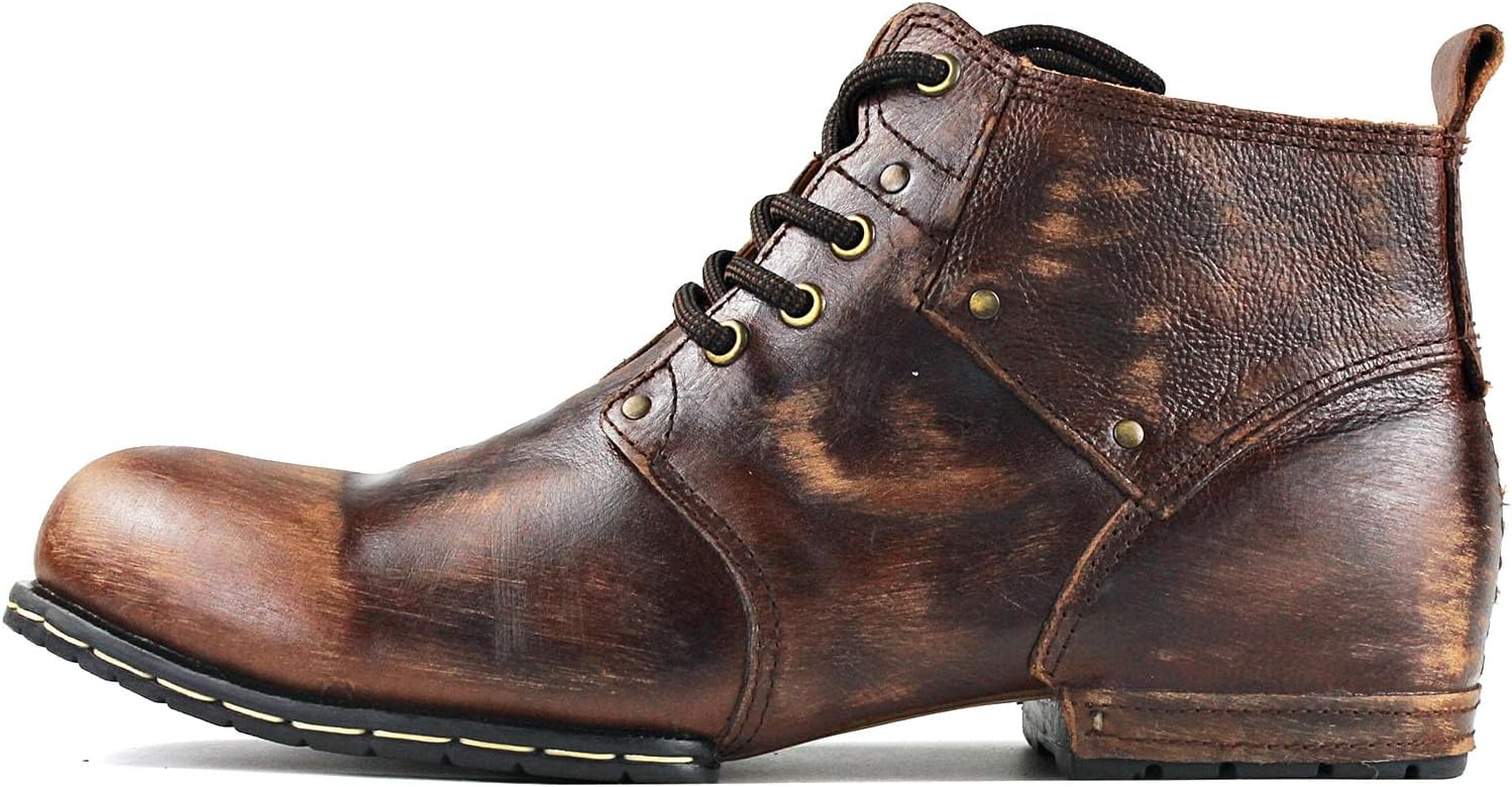 Thumbnail 2 de COWSDELLA Vintage Distressed Braun Chukka-Stiefel für Männer – Lederstiefeletten mit robuster Gummisohle