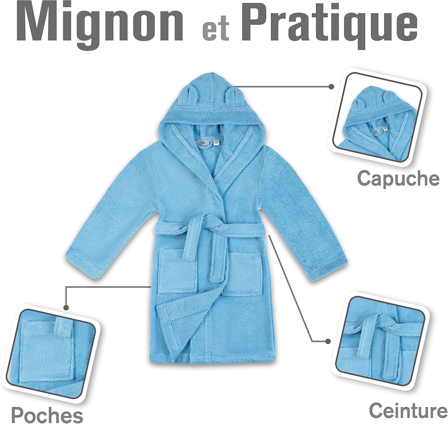 Detalle de Twinzen Peignoir Enfant 360gsm