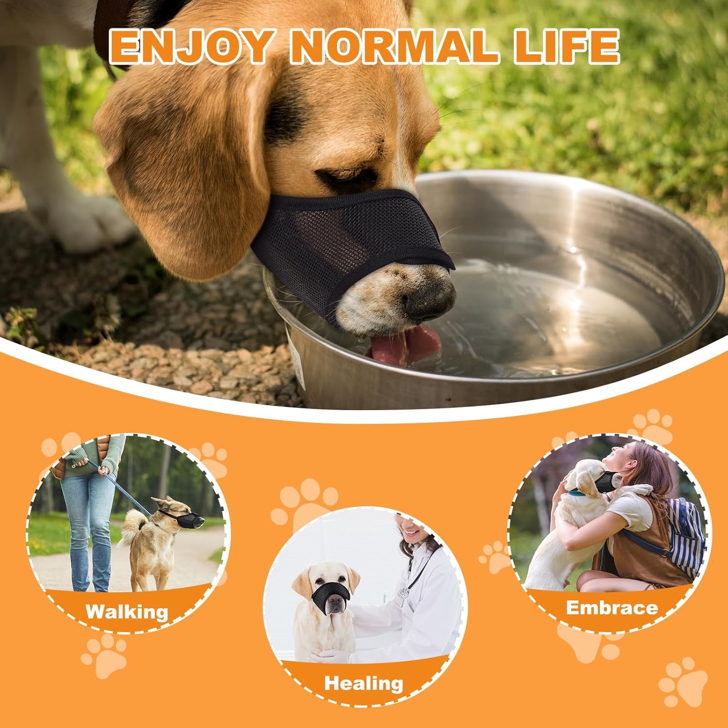 Thumbnail 5 de Dog Muzzle by yingphia – Soft Nylon Breathable, Adjustable Anti-Bite Mesh Muzzle for Dogs (Blue, XS)