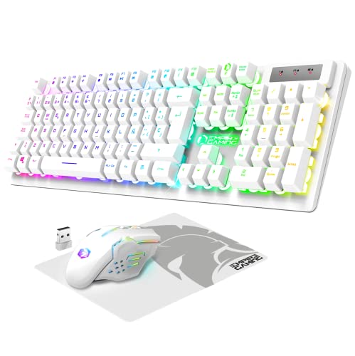 Thumbnail 8 de EMPIRE GAMING Armor RF800 pack inalámbrico 2,4 GHz (teclado QWERTY ES + ratón + alfombrilla) blanco
