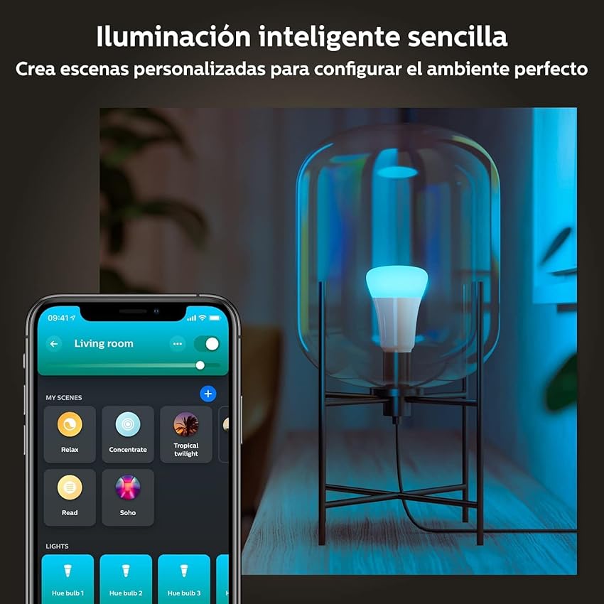 Detalle de Philips Hue Pack 3 Bombillas GU10 4,2 W