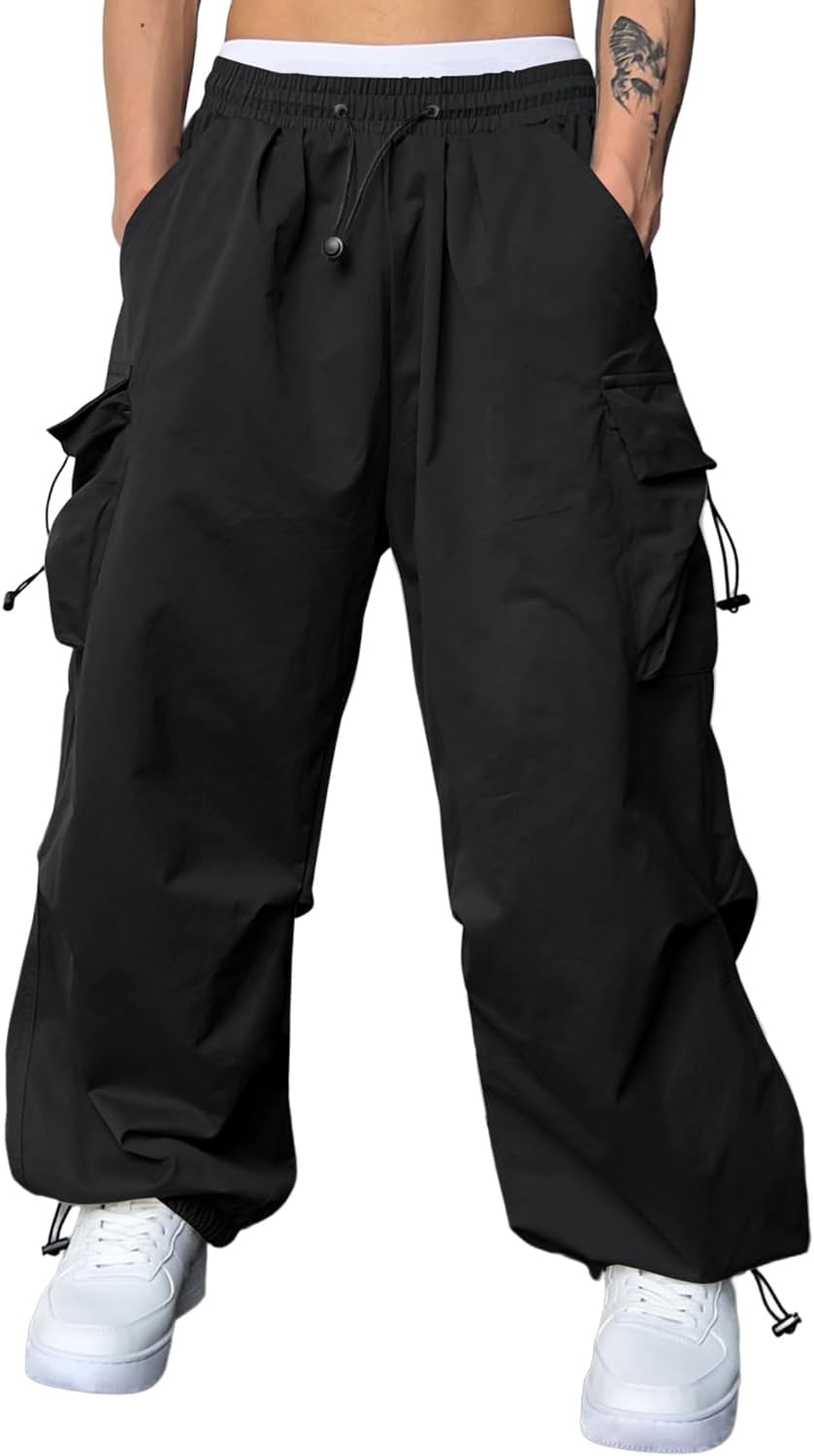 Detalle de JMIERR Men's Baggy Cargo Pants Trendy Parachute Harem Joggers with Pockets