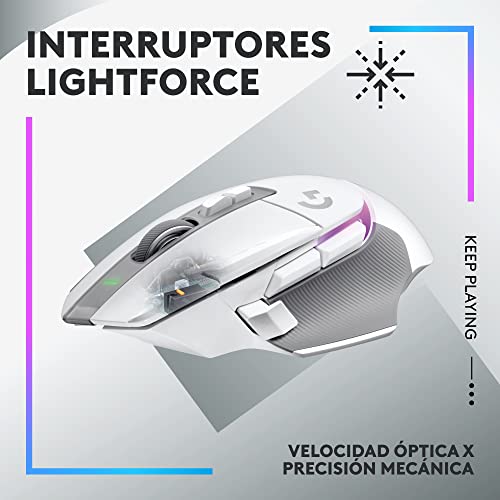 Detalle de Logitech G502 X Plus Lightspeed: Ratón inalámbrico gaming con LIGHTFORCE, HERO 25K y LIGHTSYNC