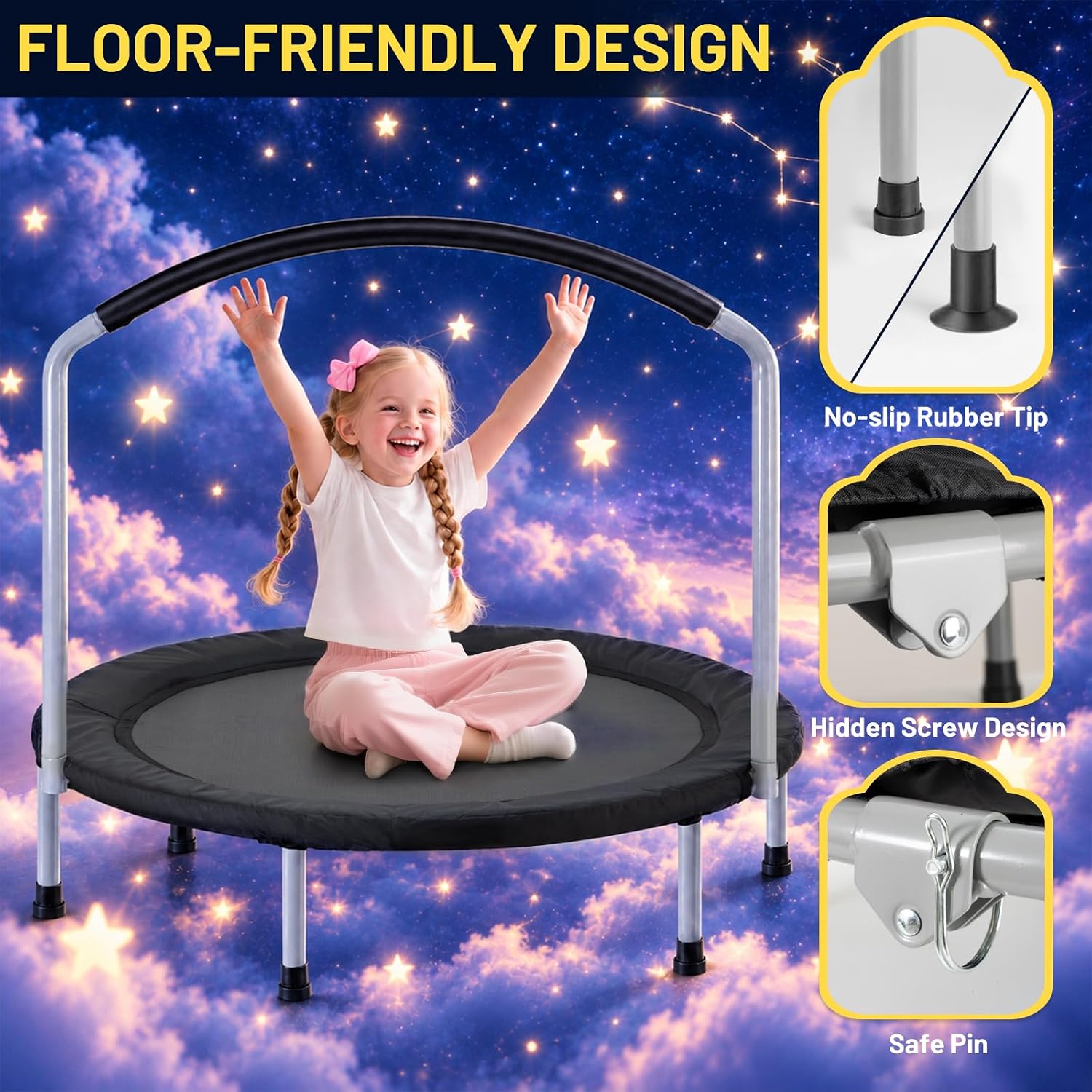 Detalle 2 de Ativafit 36-inch Elastic Band Big Handle Toddler Trampoline