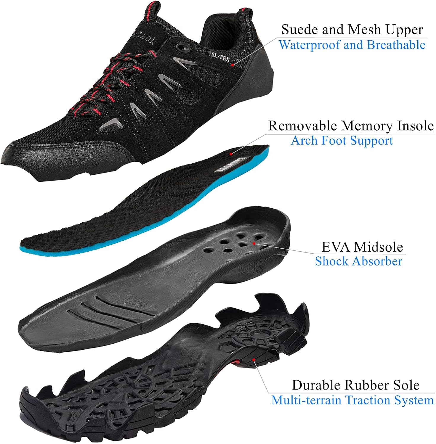 Thumbnail 2 de SHULOOK Men's Waterproof Hiking Shoes: Lightweight, Breathable, All-Terrain Boots