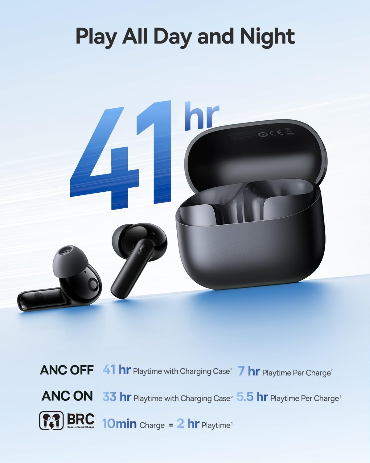 Thumbnail 4 de Baseus EP10 NC Bluetooth earbuds 41H playtime