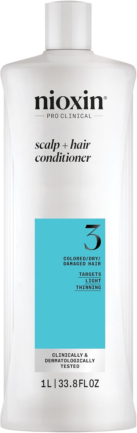Detalle de Nioxin Scalp + Hair Thickening Sistema 3: kit per capelli colorati o secchi con assottigliamento lieve