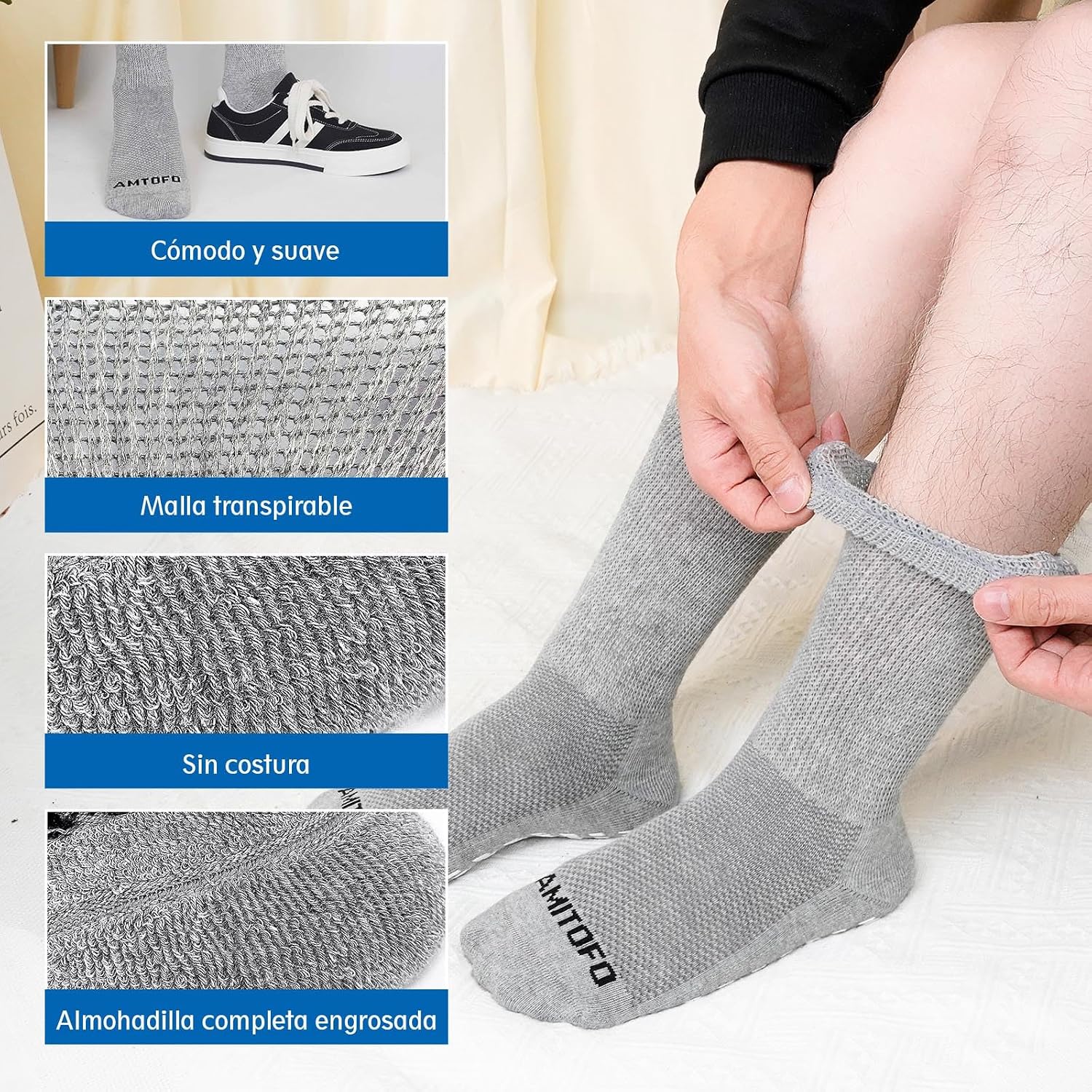 Thumbnail 3 de LOFIR Calcetines diabéticos sin costuras 4 pares