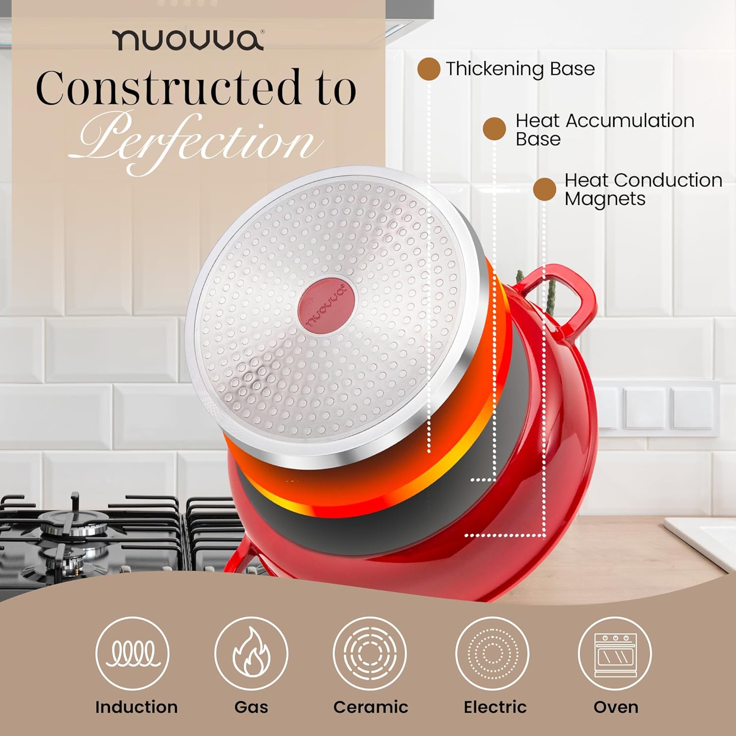 Thumbnail 2 de Nuovva 28cm 3.9L Non‑Stick Casserole Pot 🍲