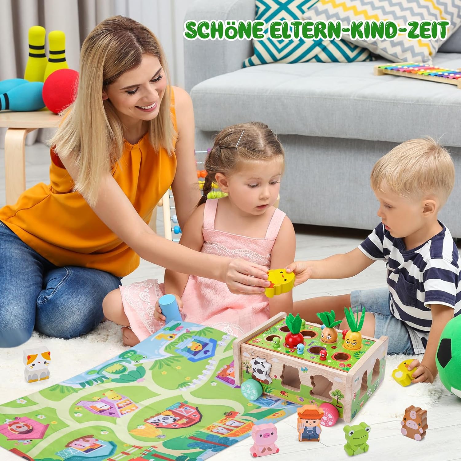Detalle de KMTJT Montessori Holzspielzeug 7‑in‑1 Steckspielzeug