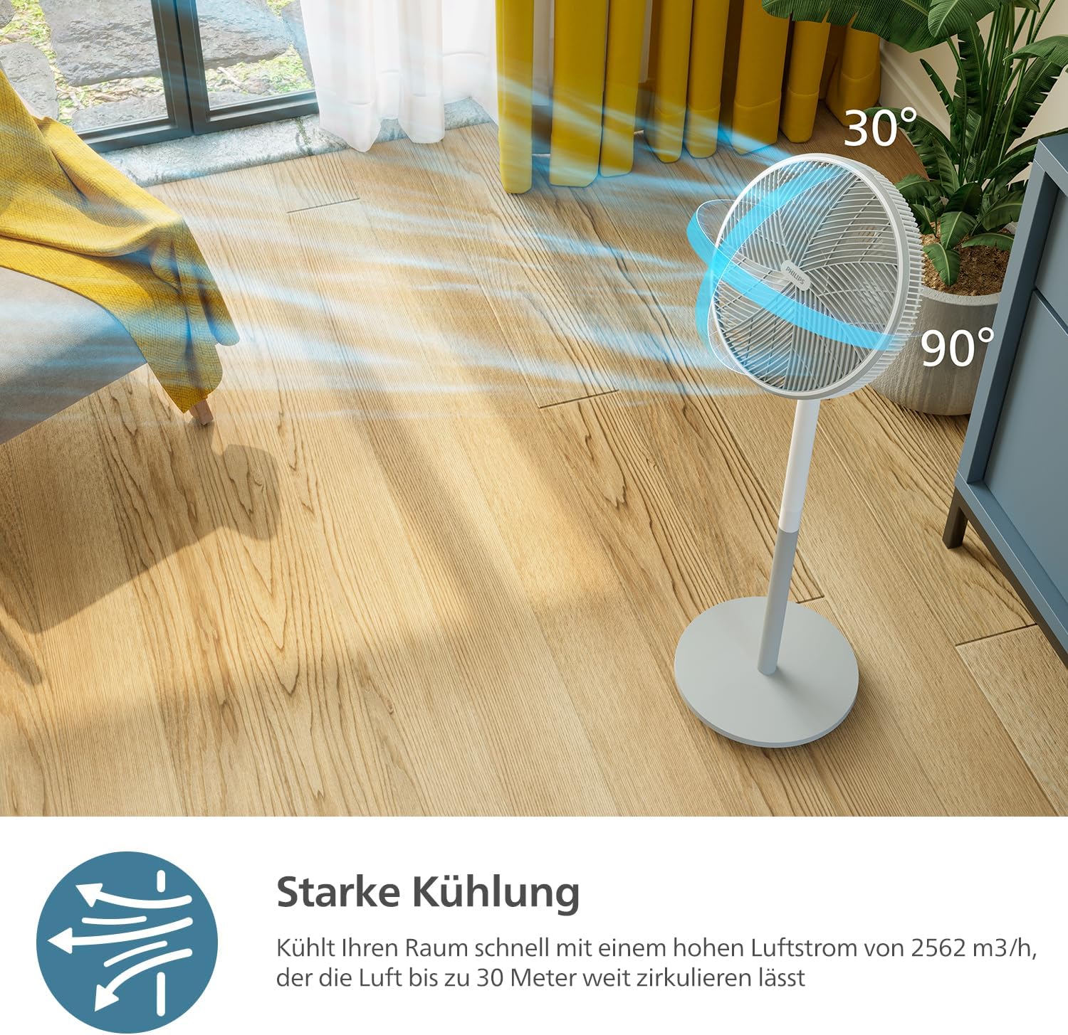 Thumbnail 3 de Philips Standventilator Serie 2000 CX2550/00 – leise Kühlung mit 2-in-1-Design