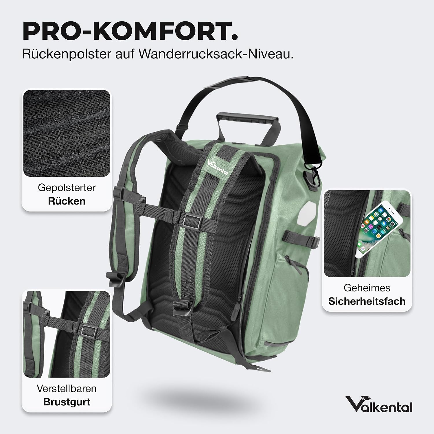 Thumbnail 2 de Valkental® 3in1 Fahrradtasche Pro – Das Original, 23 L, wasserdicht, flexibel einsetzbar
