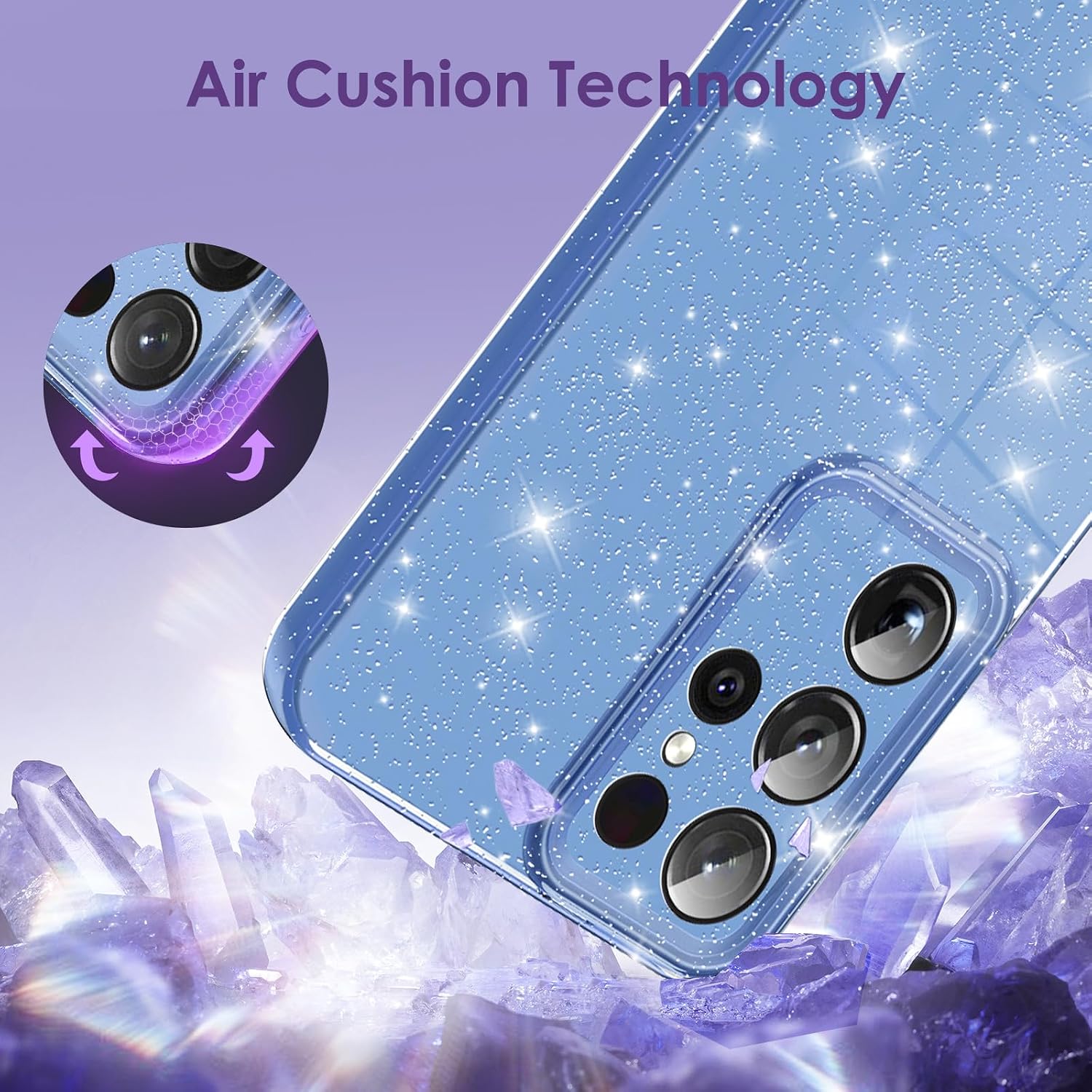 Detalle 2 de Eherui Hülle Galaxy S22 Ultra Glitzer Silikon TPU
