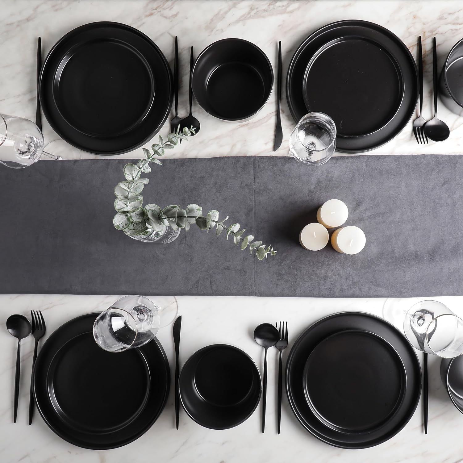 Thumbnail 2 de Stone Lain Celina 32-Piece Stoneware Dinnerware Set (Matte Black) — Service for 8