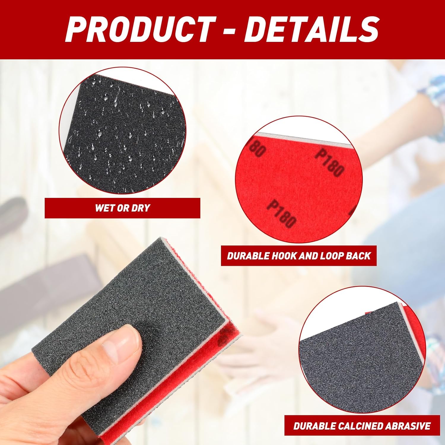 Detalle 2 de 24 Pcs Sanding Sponge Set 80-3000 Grit Sanding Pads
