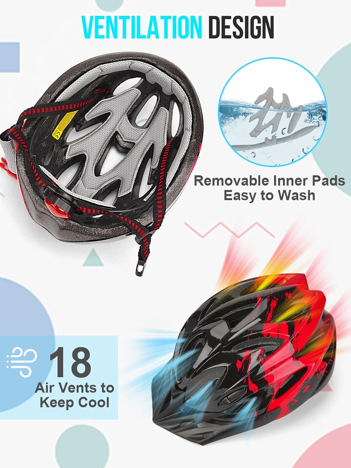 Detalle 1 de RaMokey Kids Bike Helmet with light 210 g