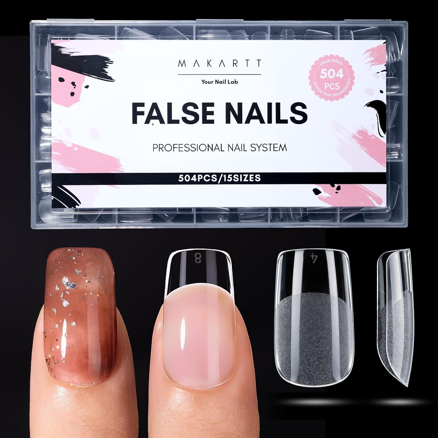 Detalle de Makartt Square Nail Tips, 504 Pieces