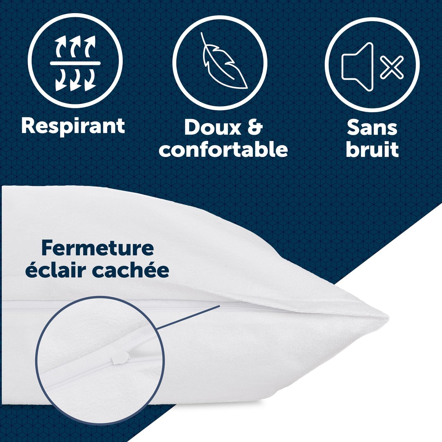 Detalle de Blumtal Housse de Coussin de lit Impermeable – Taie 40x60, anti-acariens, certifiée OEKO-TEX, 2 pièces