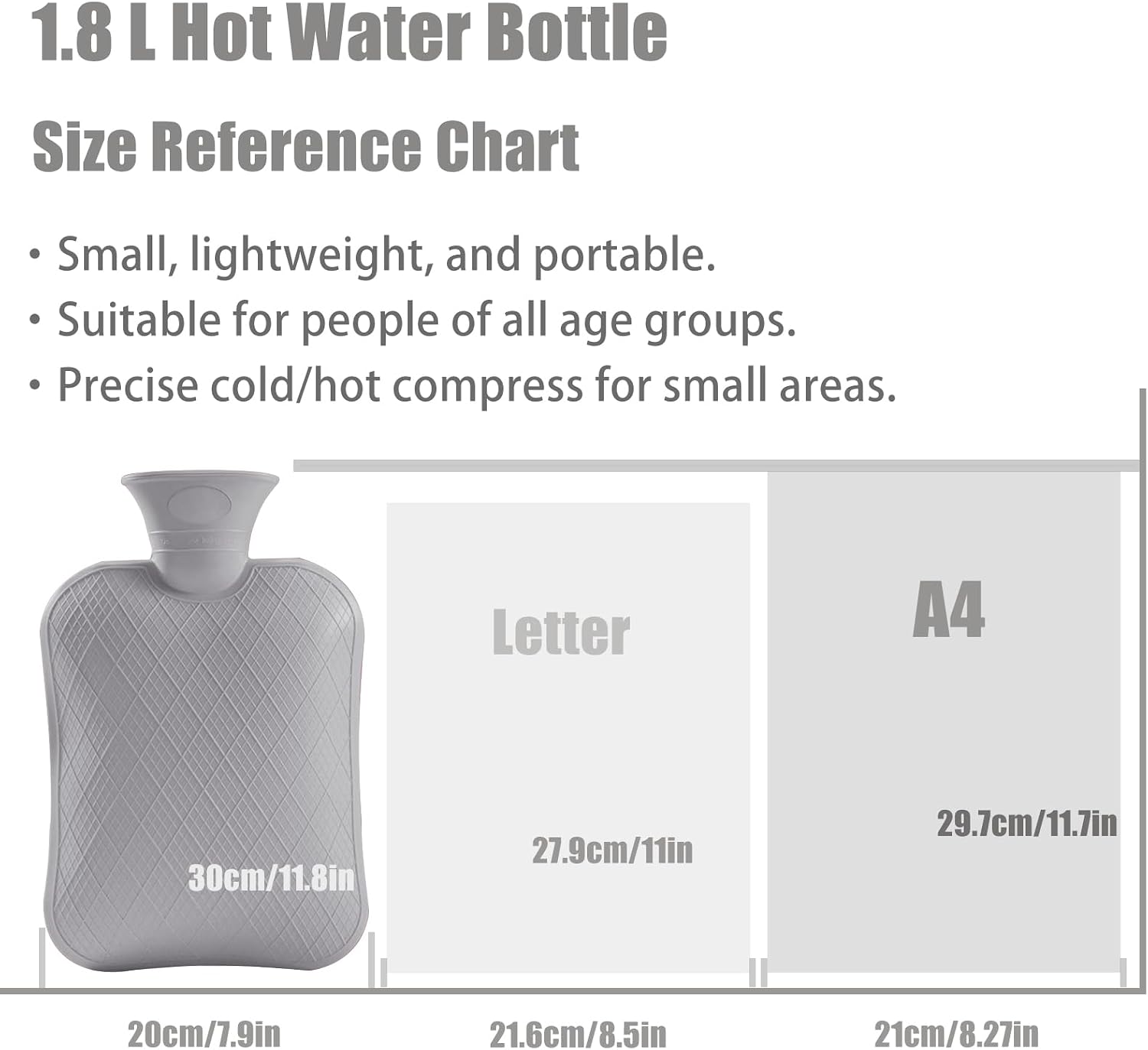 Detalle 2 de ANMIA HWB Classic 2.0 L PVC Hot Water Bottle for Hot and Cold Therapy