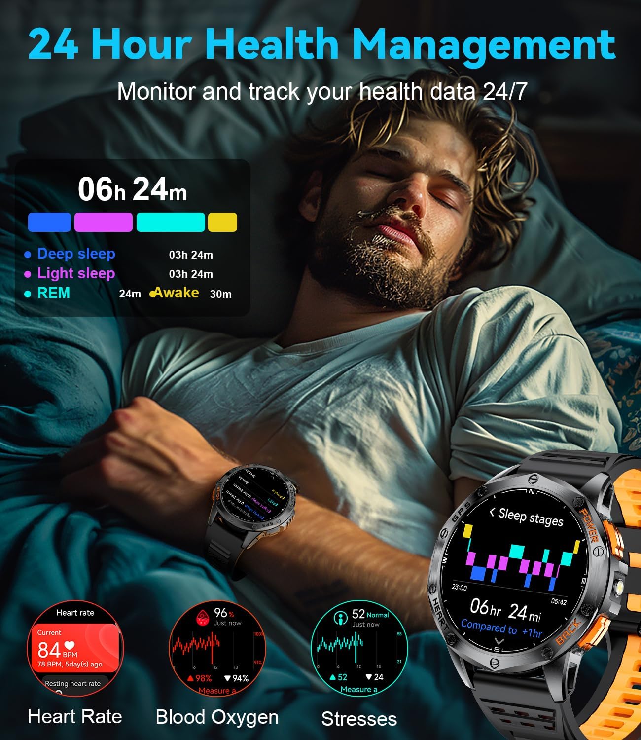 Thumbnail 6 de LIGE DM1-H Smart Watch for Men with GPS, 170 Sports Modes & Military Build