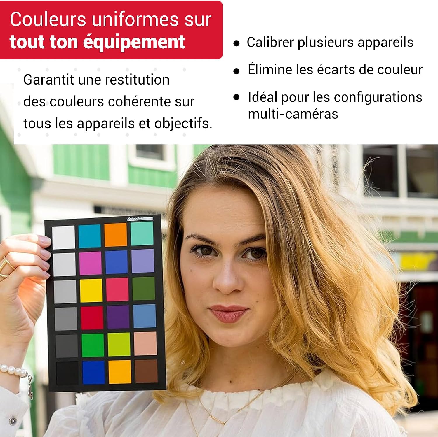 Detalle 2 de Datacolor SpyderCheckr24 – Carte couleur pour calibrage photo avec 24 patchs couleur (Noir)