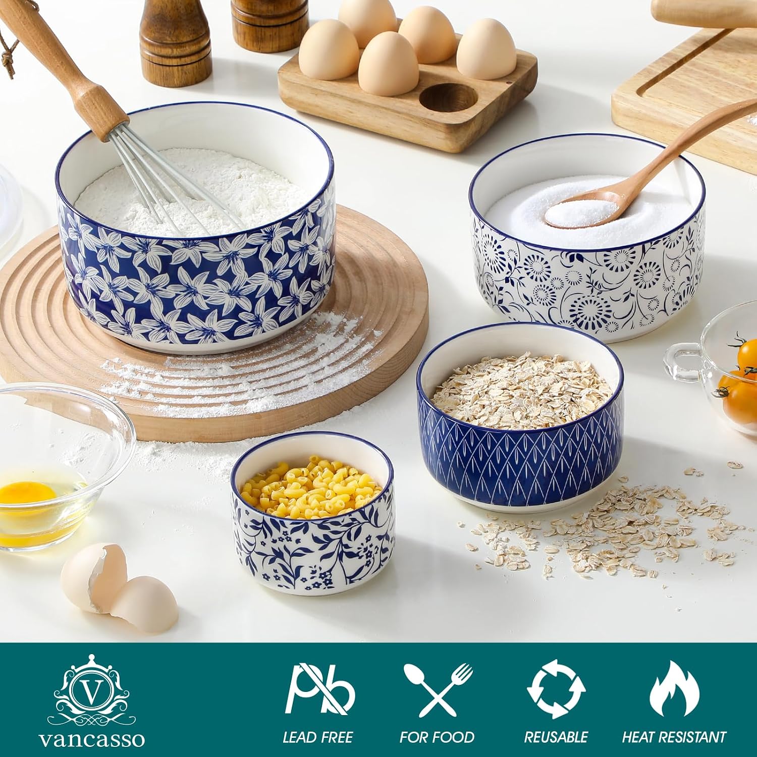 Thumbnail 6 de Vancasso Ceramic Nesting Bowls 60 oz