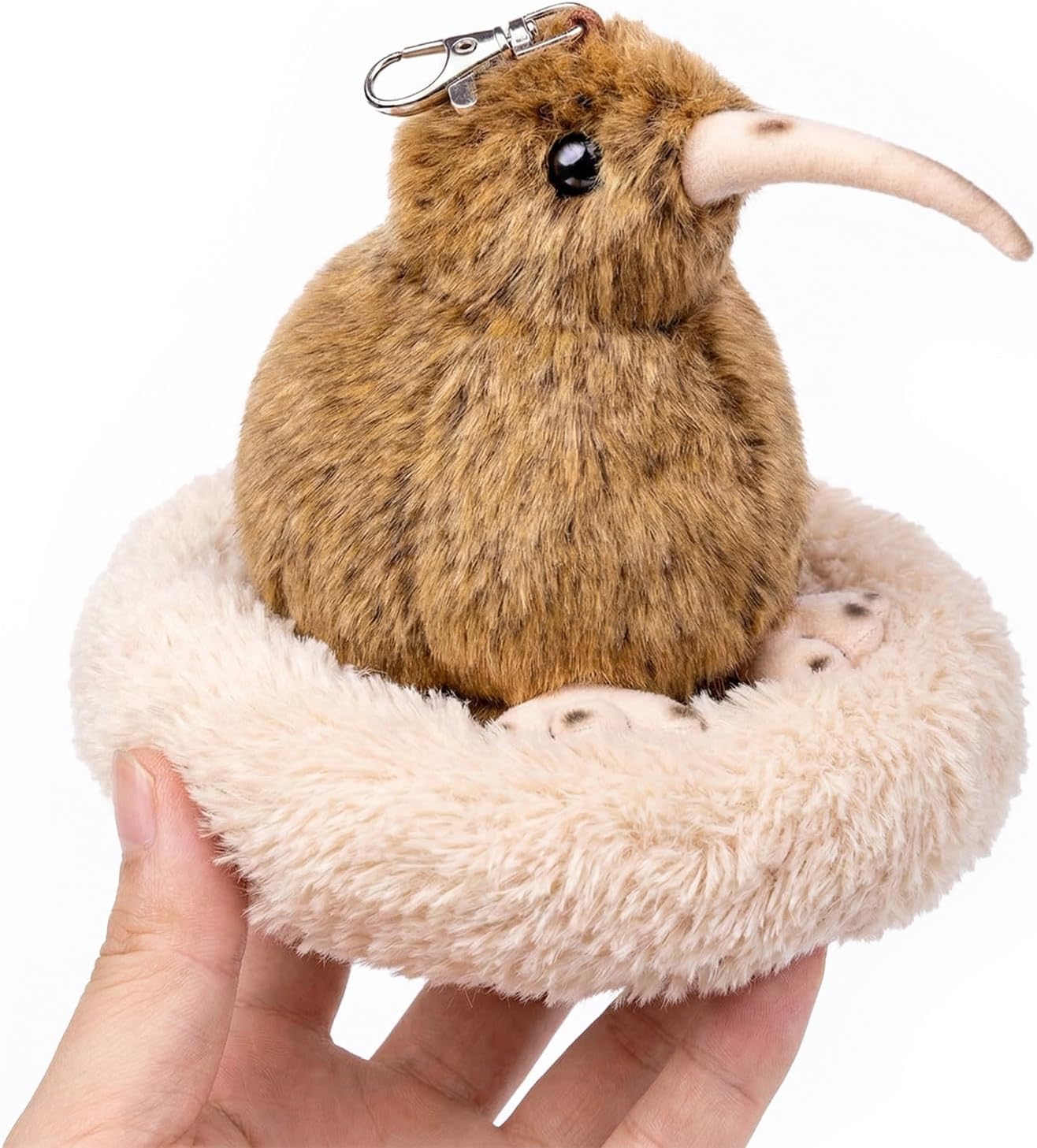 Thumbnail 1 de PuffPurrs Little Kiwi Bird Plush Toy (5 inch) – realistic brown kiwi bird soft toy and keychain-style cuddly gift