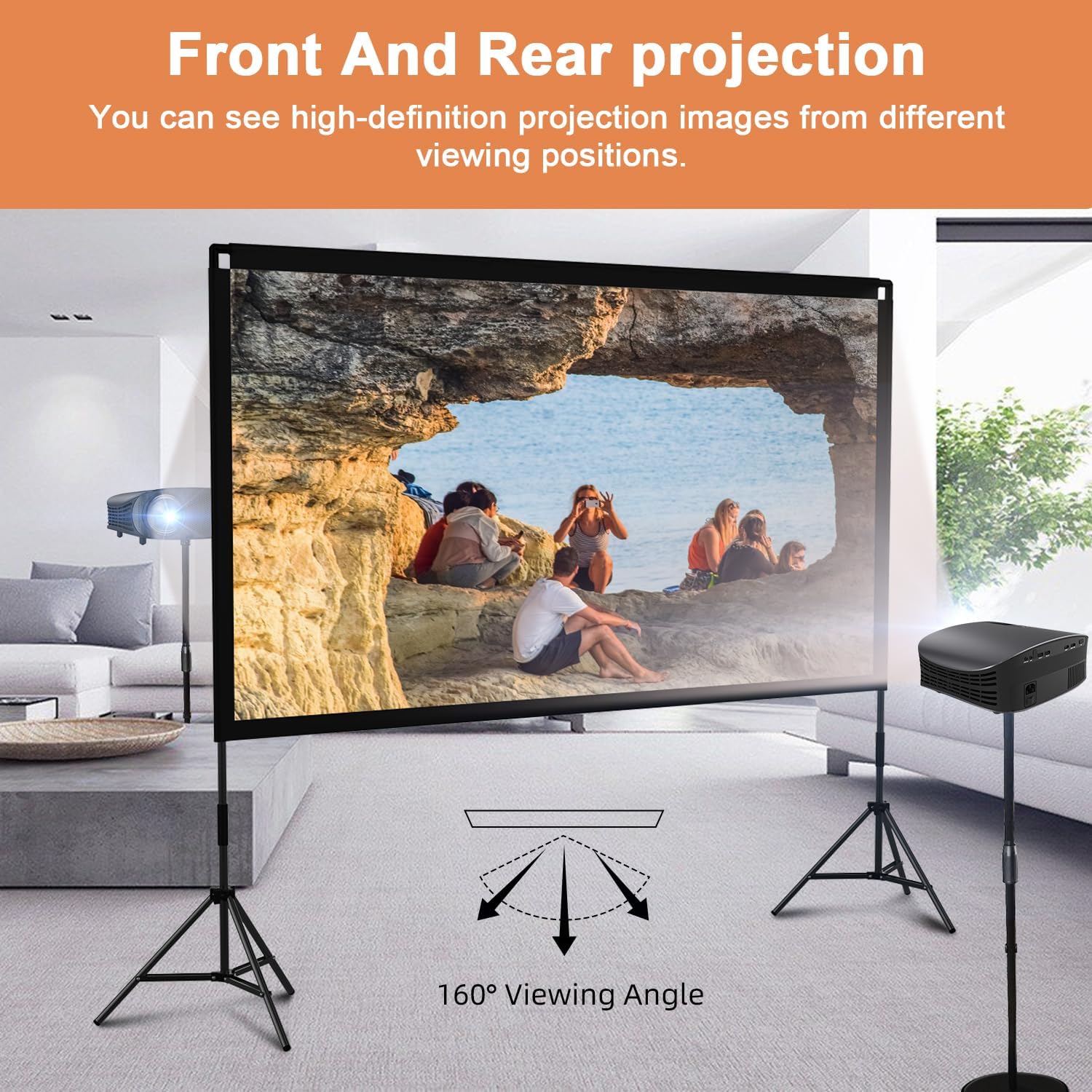 Thumbnail 4 de Towond 100-Inch Projector Screen with Stand — Portable, Foldable 16:9 for Indoor/Outdoor Use