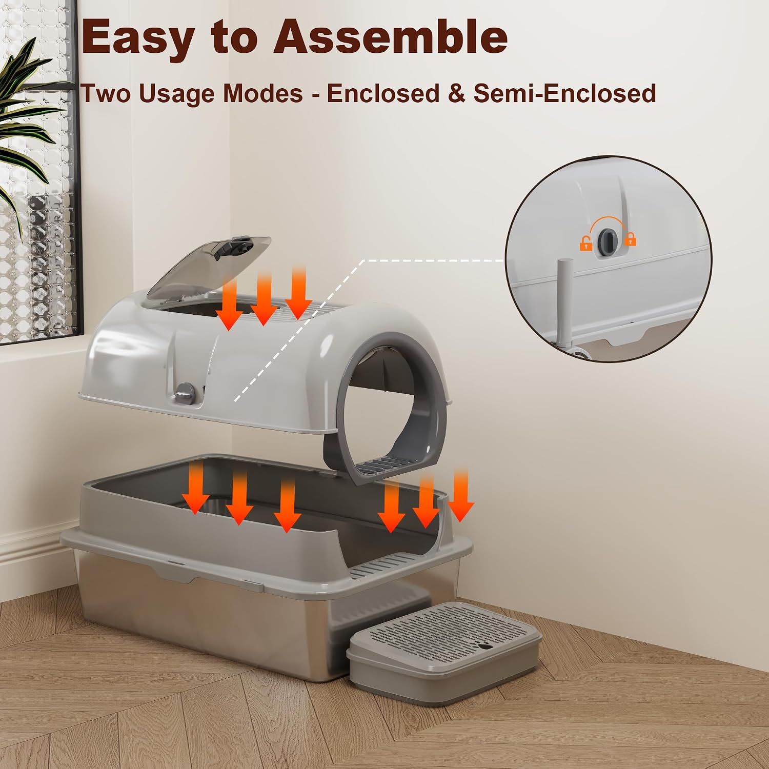 Detalle de Cat Litter Box, Stainless Steel