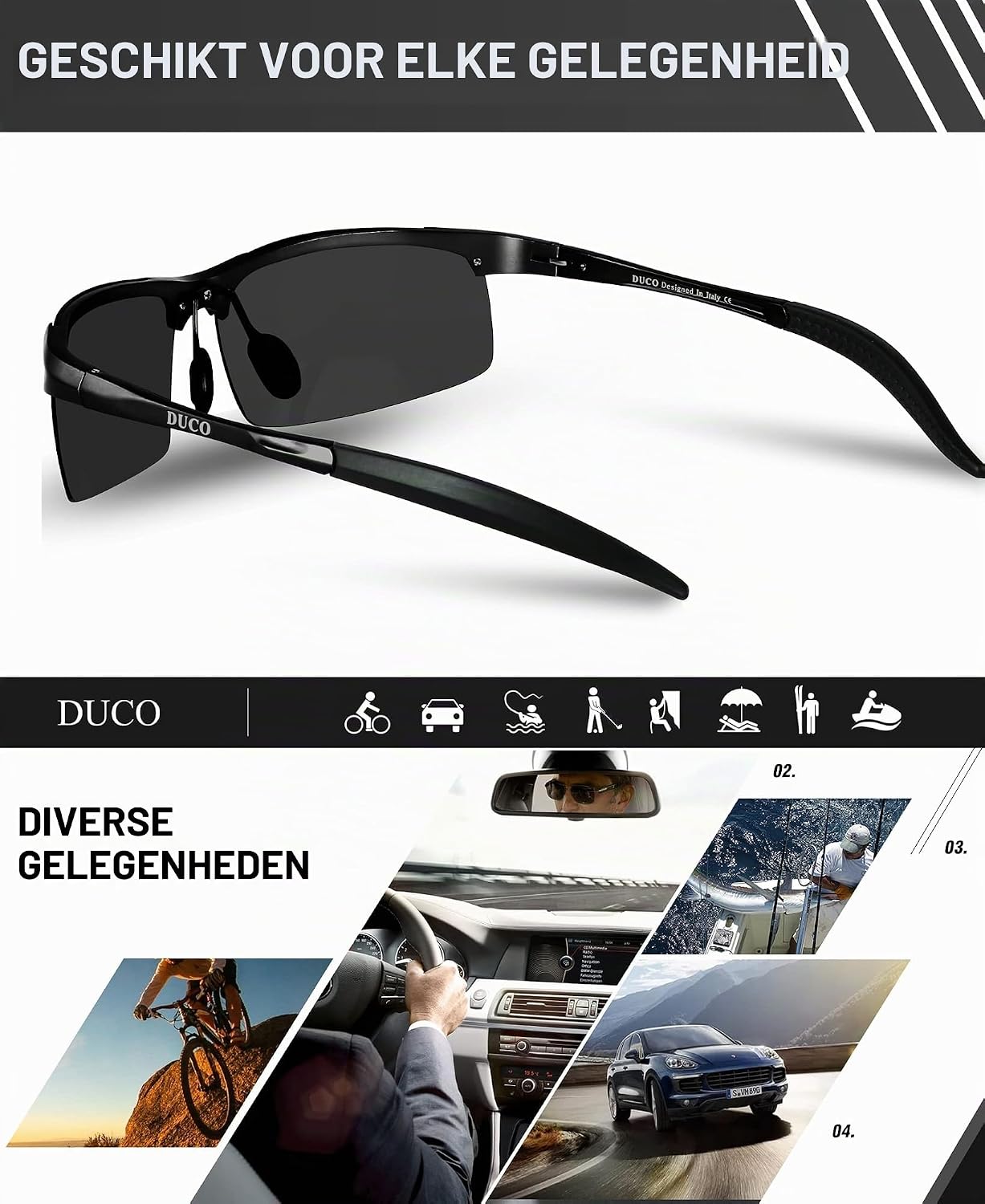 Thumbnail 4 de DUCO 8177S sportzonnebril met gepolariseerde TAC-glazen en UV400
