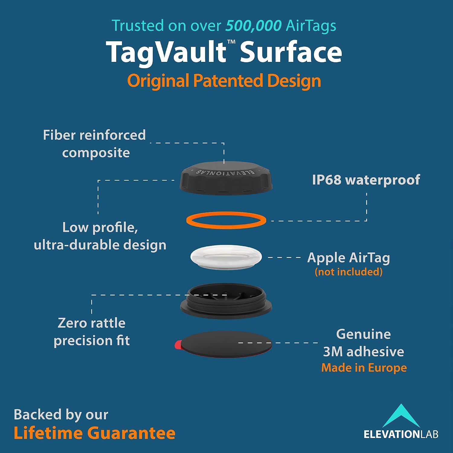 Thumbnail 6 de Elevation Lab AirTag Adhesive Mount 4-pack 🔒