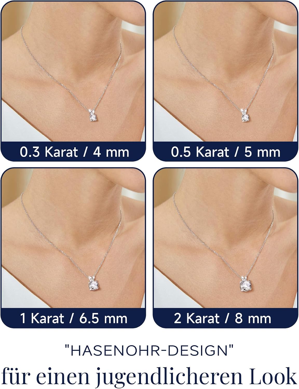 Thumbnail 3 de MomentWish Moissanite Halskette 1 Karat Solitär