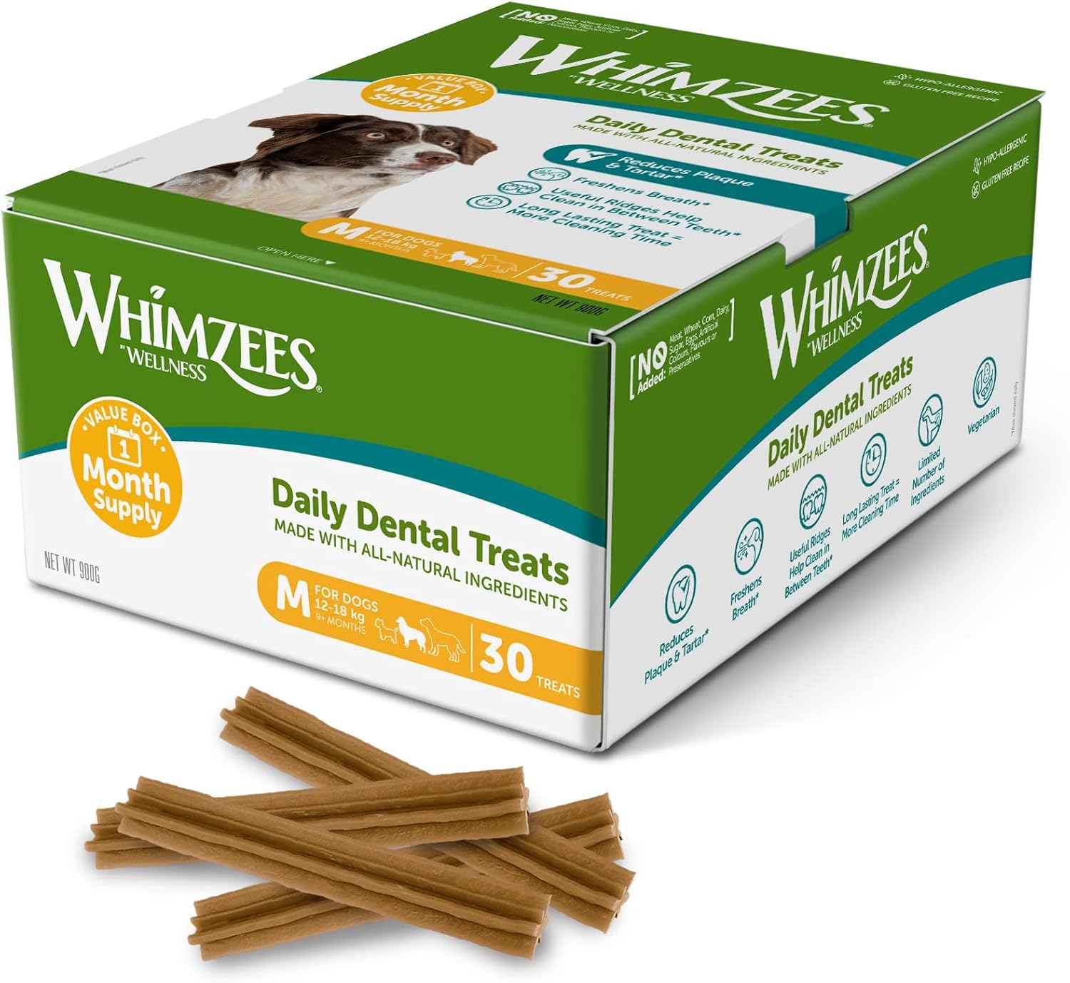 Detalle de WHIMZEES Stix M Fondo Mensile 30 Pezzi – Snack Naturali per Cane di Taglia Media